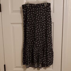 Floral Button Down High-Low Womens Skirt